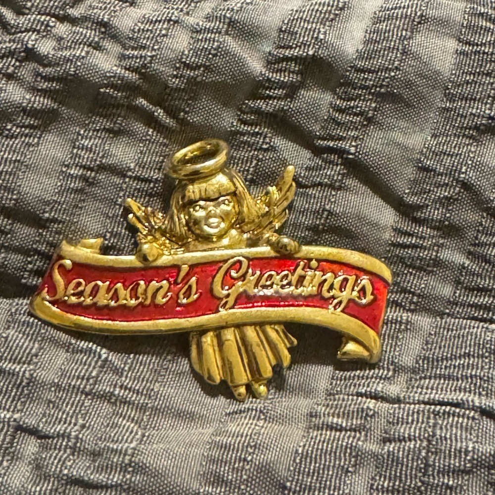 Danecraft Season's Greetings Angel Brooch